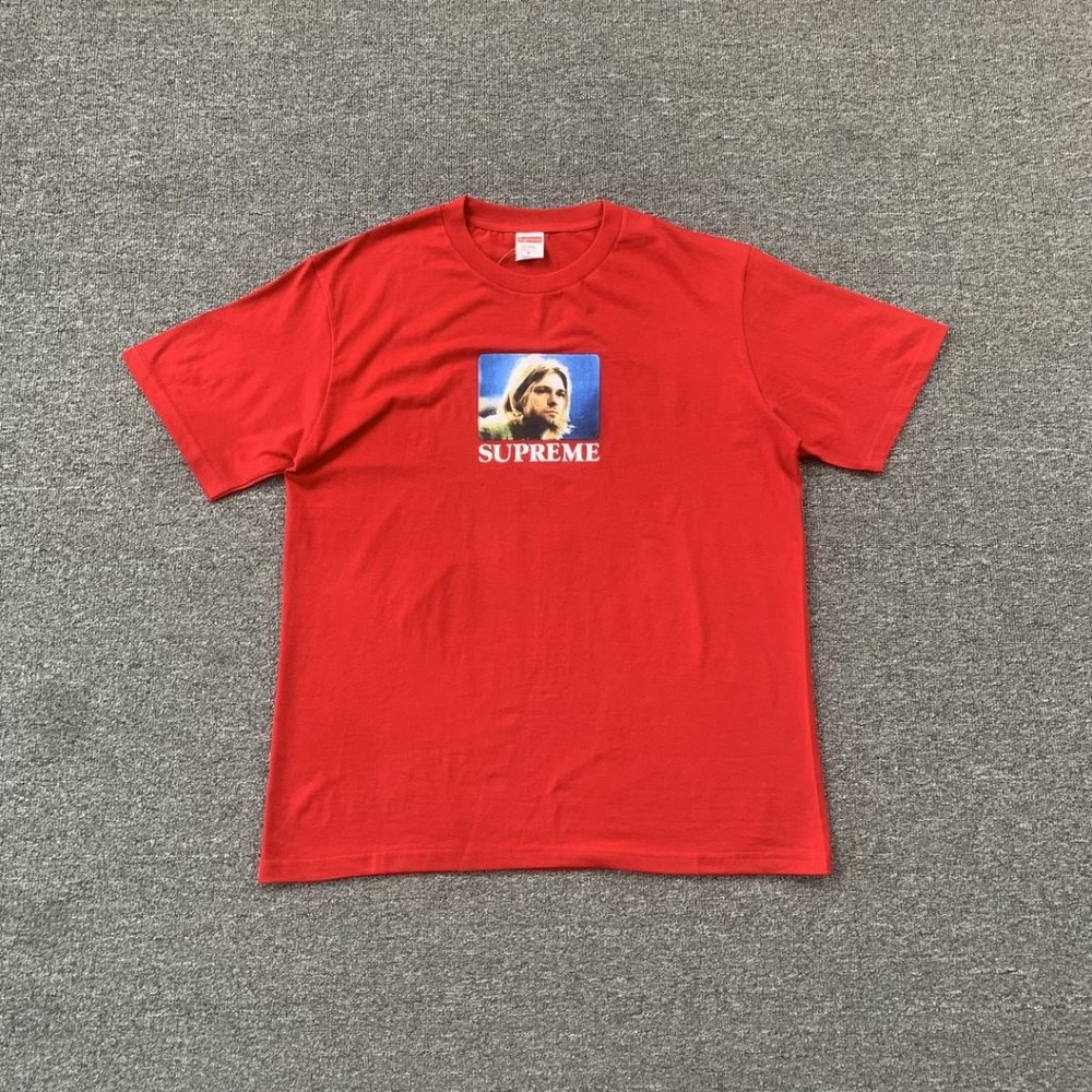 Supreme Kurt Cobain Nirvana Band Character T-Shirt In Red